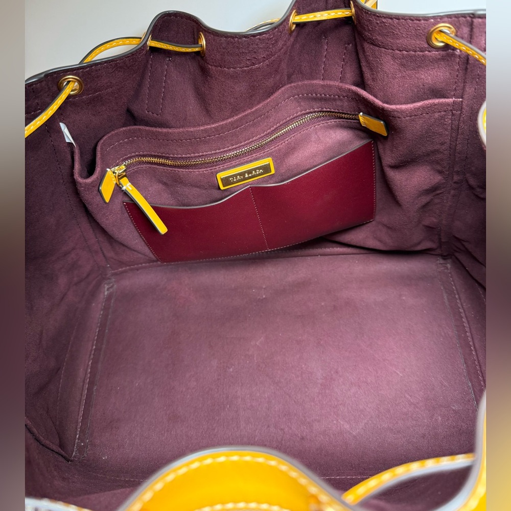 TORY BURCH T Monogram Jacquard Canvas Large Tote GOLDFINCH-Yellow - Picture 6 of 17